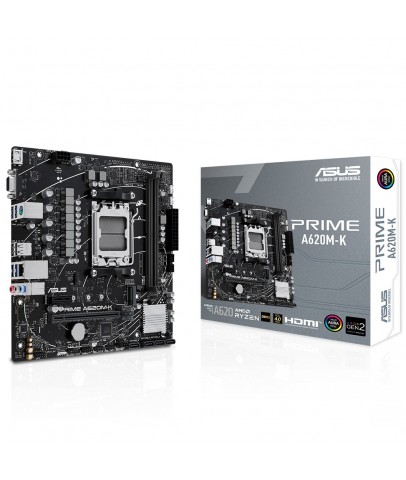 Asus Prime A620M-K 6400MHz (OC) DDR5 Soket AM5 M.2 HDMI VGA mATX Anakart
