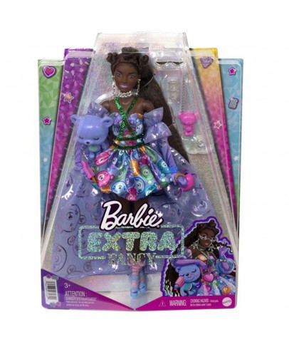 Barbie Extra Fancy Mor Kostümlü Bebek