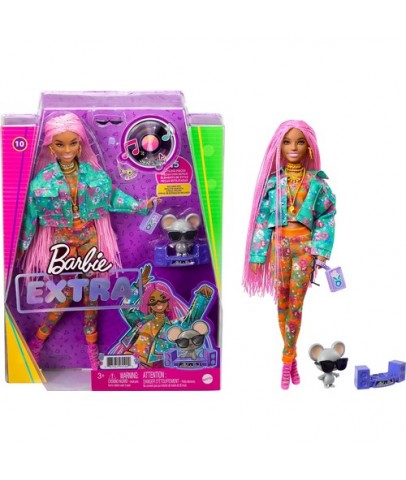 Barbie Extra Pembe Örgü Saçlı Bebek MTL-GXF09