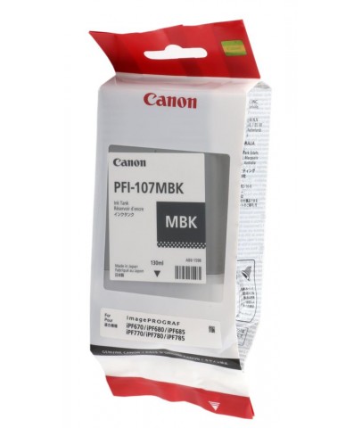 Canon PFI-107MBK Matte Black Mat Siyah Plotter Kartuş IPF770-775