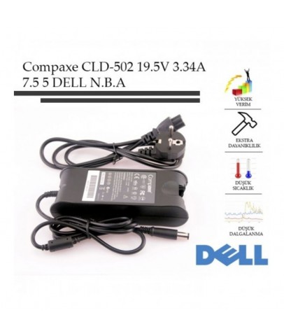 Compaxe CLD-502 65W 19.5V-3.34A 7.4-5.0 Dell Notebook Adaptörü
