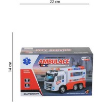 Ctoy Işıklı Ve Sesli Dönen Ambulans Kamyon 89-303A