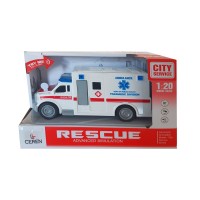 Ctoy Işıklı Ve Sesli Sürtmeli Ambulans 1:20 WY670A
