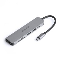 Dark DK-AC-U31X38 USB 3.1 Type-C 6 in 1 HDMI-TF SD Kart -USB 3.0 & USB 2.0-USB-C PD Çevirici HUB