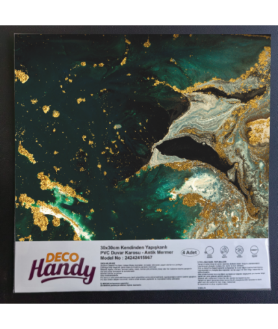 DecoHandy Pvc Yapışkanlı Yer Karosu 30x30cm 4'Lü Paket - Green Edition 0,36m2