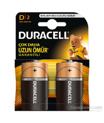Duracell Alkalin Büyük Boy Pil (D) 2 Lİ D2