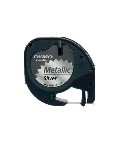 Dymo Letratag Şerit Metalik 12MMx4 MT Gri 91208