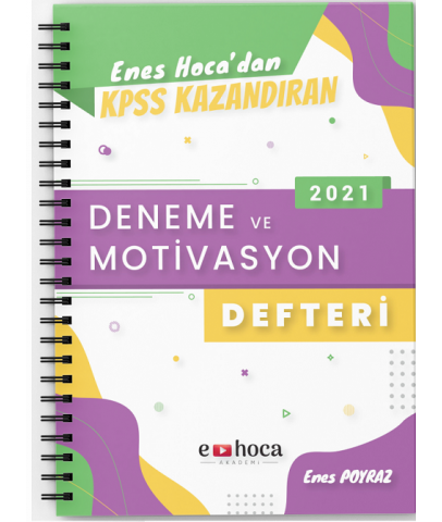 E-Hoca 2021 KPSS Eğitim Bilimleri ÖABT Deneme ve Motivasyon Defteri - Enes Poyraz E-Hoca Yayınları