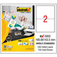 Ekstrafix Laser Etiket 100 YP 199.6x143.5 Laser-Copy-Inkjet FİX-5002