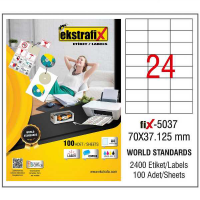 Ekstrafix Laser Etiket 100 YP 70x37,125 Laser-Copy-Inkjet FİX-5037