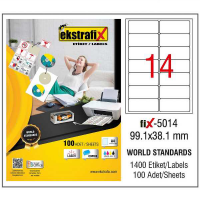 Ekstrafix Laser Etiket 100 YP 99.1x38.1 Laser-Copy-Inkjet FİX-5014