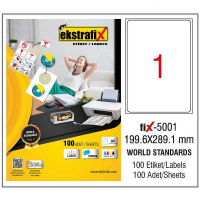 Ekstrafix Lazer Etiket 100 YP 199.6x289.1 Laser-Copy-Inkjet FİX-5001
