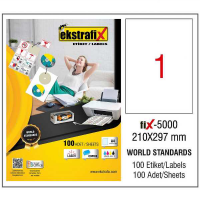 Ekstrafix Lazer Etiket 100 YP 210x297 Laser-Copy-Inkjet FİX-5000