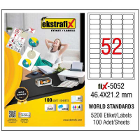 Ekstrafix Lazer Etiket 100 YP 46.4x21.2 Laser-Copy-Inkjet FİX-5052