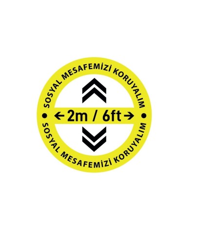 Ekstrafix Sosyal Mesafe Yer Sticker Sarı-Siyah 1,5 Mt