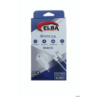 Elba ELB05-PD-25WIOS Beyaz 25W Usb-c Ev Şarj Kafa+1mt Type-c To Lightnıng Kablo PD3.0-QC4.0 Hızlı Ş