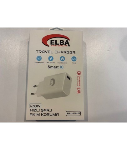 Elba ELB12 Elb- USB120 120W 3.4A Hızlı Şarj Akım Koruma Isıya Dayanıklı EV Şarj Kafa