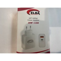 Elba ELB15 25W 3.0A Usb-A To Usb-C Çift Girişli Hızlı Şarj Akım Koruma Isıya Dayanıklı EV Şarj Kafa