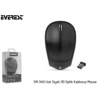 Everest SM-340 Usb Siyah 3D Optik Kablosuz Mouse