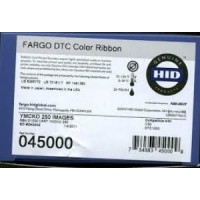 Fargo 045000 DTC1000-DTC1250e YMCKO Renkli Ribbon Tek Yüze 250 Renkli Baskı
