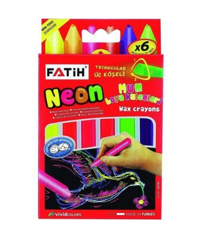 Fatih Mum Pastel Boya Neon Wax Crayon Jumbo 6 Renk Neon