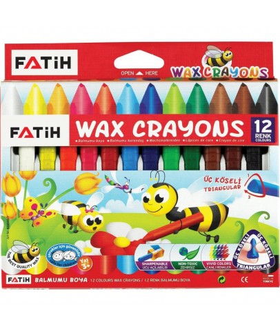 Fatih Mum Pastel Boya Trıangular Üçgen Crayons 12 Renk 50290
