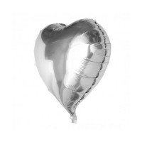Gümüş Rengi Kalp Folyo Balon 60 Cm.
