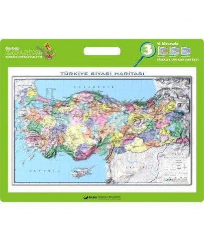 Gürbüz Kabartma Türkiye Harita Siyasi 35x50