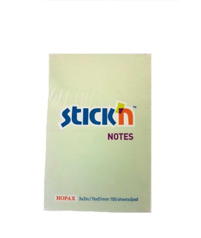 Hopax Stıckn Yapışkanlı Not Kağıdı 100 YP 76x51 Pastel Yeşil HE21147