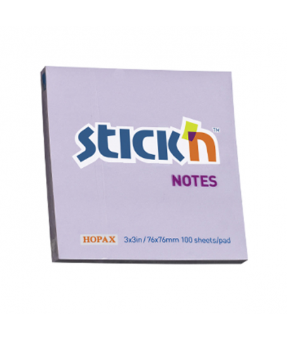 Hopax Stıckn Yapışkanlı Not Kağıdı 100 YP 76x76 Pastel Lila HE21403