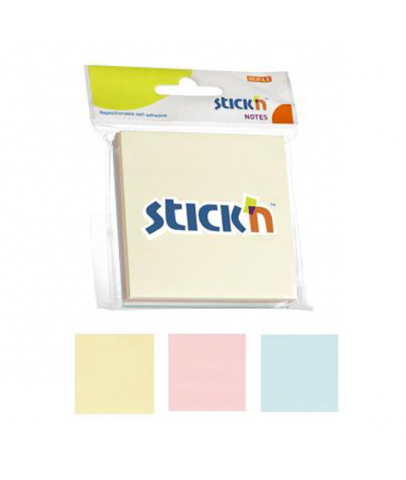 Hopax Stıckn Yapışkanlı Not Kağıdı 3 Blok 150 YP 76x76 3 Pastel Renk 21092