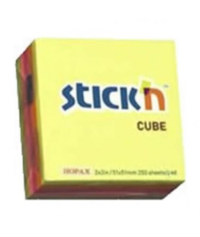 Hopax Stickn Yapışkanlı Not Kağıdı 50x50 5 Renk Küp Blok 250 YP 21534