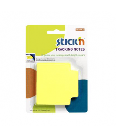Hopax Stıckn Yapışkanlı Not Kağıdı Trackıng 50 YP 70x70 Fosforlu Sarı 21478