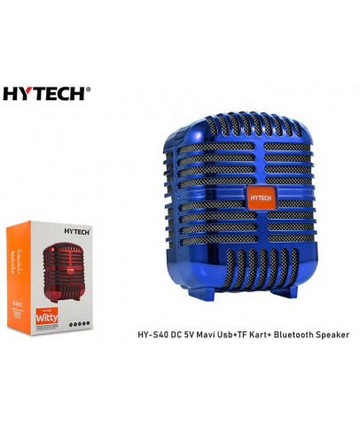Hytech HY-S40 DC 5V Bluetooth Speaker Mavi Usb+TF Kart