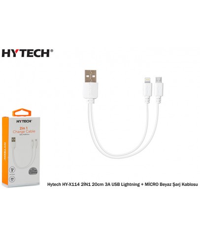 Hytech HY-X114 2İN1 20cm 3A USB Lightning + MİCRO