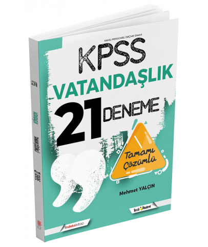 İndeks Kitap 2021 KPSS Vatandaşlık 21 Deneme Çözümlü - Mehmet Yalçın İndeks Kitap Tercih Akademi