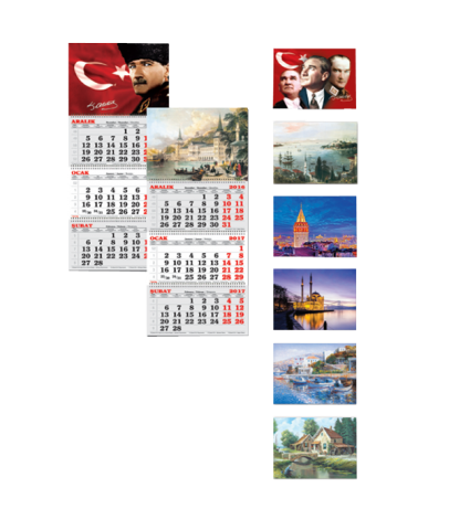 Keskin Color Denizci Takvimi Atatürk 2 Spiralli 3 Aylık 840408-99