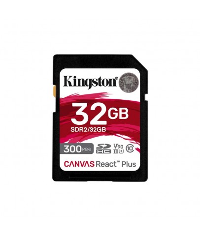 Kingston SDR2-32GB Canvas React Plus SDHC UHS-II 300R-260W U3 V90 for Full HD-4K-8K Hafıza Kartı