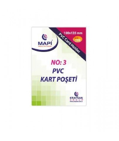 Mapi Kart Poşeti Dikey PVC NO:3 100x135 Şeffaf 910 10 37