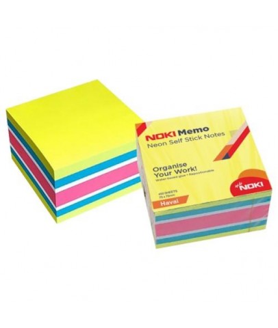 Noki Yapışkanlı Not Kağıdı Küp 450 Syf 75x75 Neon Havai 12014-11