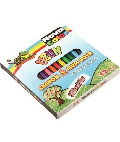 Nova Color Mum Pastel Boya Karton Kutu Tam Boy Köşeli 12 Lİ NC-2112