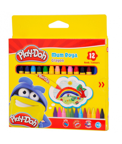 Play-Doh Mum Pastel Boya Crayon Yuvarlak 12 Renk CRN-CR004