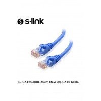 S-link SL-CAT6030BL 30cm Mavi Utp CAT6 Kablo