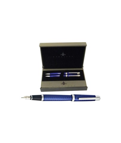 Steel Pen Takım Kalem Dolma+Tükenmez Carens Serisi Mavi 262
