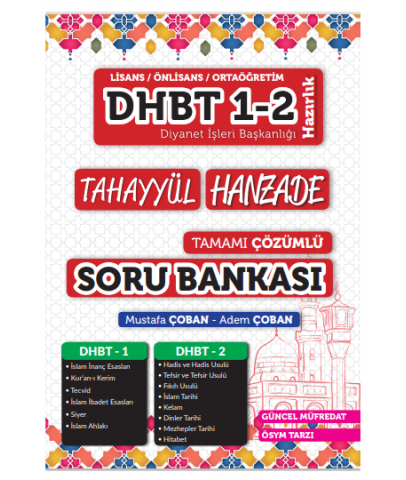 Tahayyül 2021 DHBT 1-2 Hanzade Soru Bankası Çözümlü - Mustafa Çoban, Adem Çoban Tahayyül Yayınları