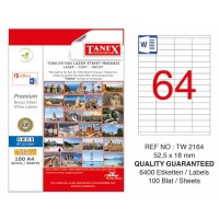 Tanex Laser Etiket 100 YP 52x18 MM Laser-Copy-Inkjet TW-2164