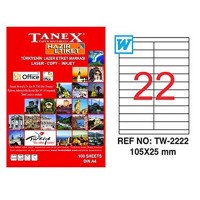 Tanex Lazer Etiket 100 YP 105x25 Laser-Copy-Inkjet TW-2222