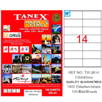 Tanex Lazer Etiket 100 YP 105x40 Laser-Copy-Inkjet TW-2614