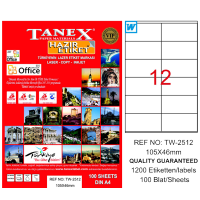 Tanex Lazer Etiket 100 YP 105x46 Laser-Copy-Inkjet TW-2512