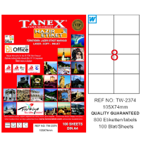 Tanex Lazer Etiket 100 YP 105x74.25 Laser-Copy-Inkjet TW-2374